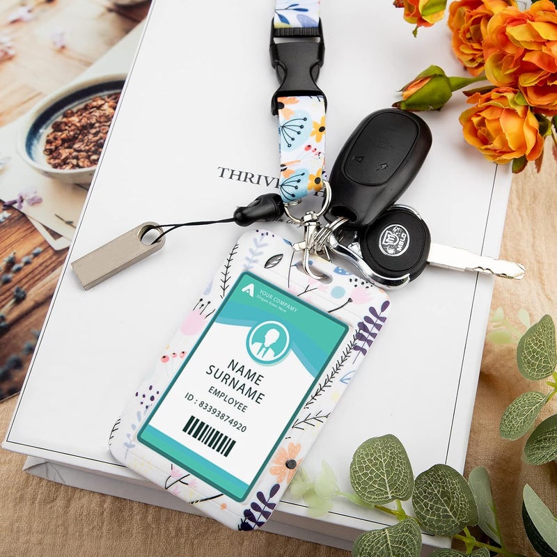 Hinsly ID Badge Holder with Lanyard, Retractable Badge Holders Reels with Lanyards Adjustable, for Women Kids Teacher Nurses Doctor Student - Image 3